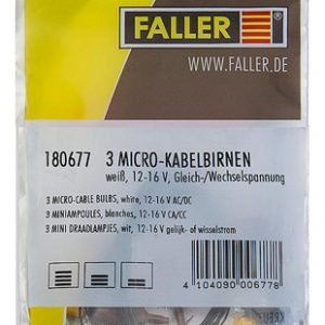 180677 Faller 3 Micro-Kabelbirnen, weiß