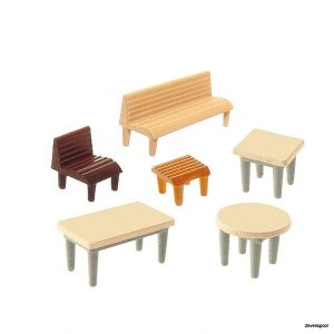 272440 Faller 7 Tische, 24 Stühle, 12 Bänke