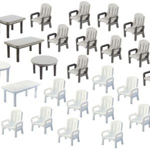 272441 Faller 24 Gartenstühle und 6 Tische