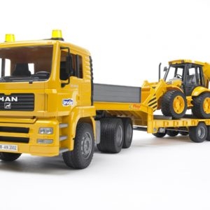2776 Bruder MAN TGA Tieflader m. JCB 4CX Baggerlader