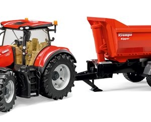 3199 Bruder Case IH Optum 300 CVX m. Krampe Tandem-Halfpipe-Anhänger