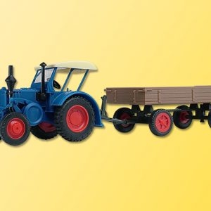 12232 Kibri H0 LANZ Traktor mit Gummiradwagen