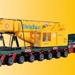 13600 Kibri H0 MAN SK mit SCHEUERLE Plattformwagen und Oberteil Schienenkran **Auslauf**