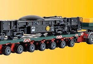 13601 Kibri H0 MAN SK mit SCHEUERLE Plattformwagen und Unterteil Schienenkran