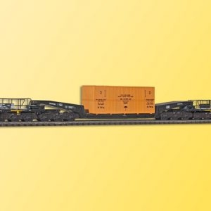 16510 Kibri H0 Waggon UNION Schienentiefladewagen Uaai 819 mit Übersee Holzkiste