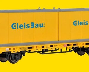 26268 Kibri H0 Niederbordwagen mit 2 Containern GleisBau, Fertigmodell