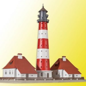 37300 Kibri N Leuchtturm Westerheversand mit 2 Nebengebäuden, Funktionsbausatz