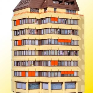 38218 Kibri H0 Hochhaus mit Ladenpassage und Penthauswohnung inkl. Etageninnenbeleuchtung