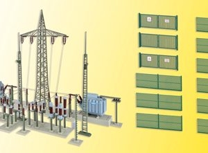 39840 Kibri H0 Umspannwerk Unterwerk Baden-Baden mit Elektroblitzen
