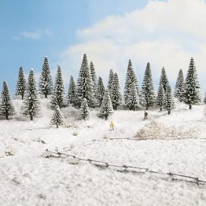 26828 Noch Schneetannen 25 Stück, 5 - 14 cm hoch