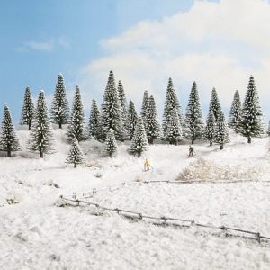 26928 Noch Schneetannen 10 Stück, 5 - 14 cm hoch