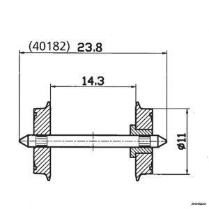 40182 Roco DC Radsatz 11mm (1 Paar) zweia
