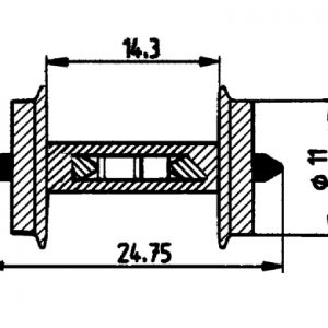 40186 Roco Radsatz 11mm f.Besetztmeld. 1