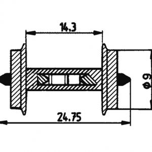 40187 Roco Radsatz 9mm f.Besetztmeld. 1 P
