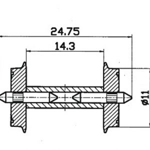 40192 Roco Radsatz 11mm get. Achse 1 Pa