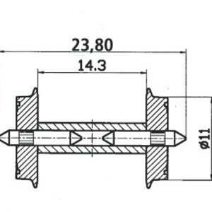 40193 Roco Radsatz 11mm get.Achse 1 Paa