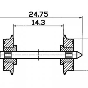 40197 Roco Radsatz 2fach isoliert 9mm 1 P