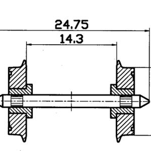 40199 Roco Radsatz 2fachisol. 11mm 1 P