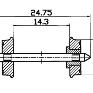 40266 Roco Radsatz isol. RP25 9mm 1 Pa