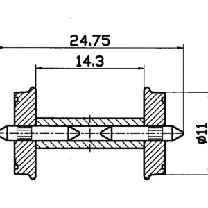 40267 Roco Radsatz RP25 get.Ach.11mm