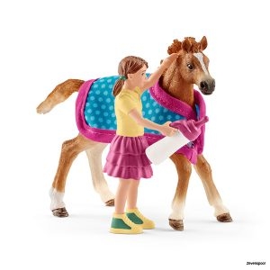 42361 Schleich Fohlen mit Decke