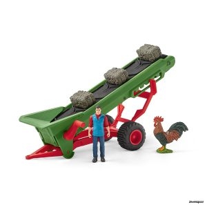 42377 Schleich Heuförderband mit Bauer