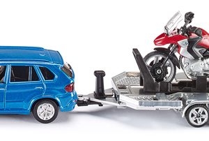2547 Siku PKW mit Anhänger und Motorrad