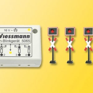5835 Viessmann H0 Andreaskreuze, 4 Stück mit Blinkelektronik