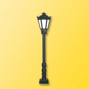60701 Viessmann H0 Parklaterne schwarz mit Kontaktstecksockel, LED warmweiß