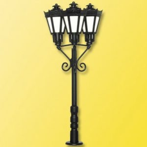6077 Viessmann H0 Parklaterne dreiflammig, schwarz, 3 LEDs warmweiß