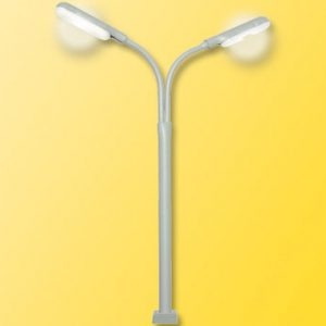 60951 Viessmann H0 Peitschenleuchte doppelt mit Kontaktstecksockel, 2 LEDs weiß