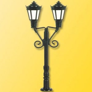 6473 Viessmann N Parklaterne zweiflammig, schwarz, 2 LEDs warmweiß