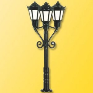 6477 Viessmann N Parklaterne dreiflammig, schwarz, 3 LEDs warmweiß