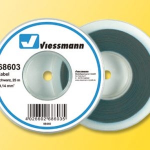 68603 Viessmann Kabel auf Abrollspule 0,14 mm², schwarz, 25 m