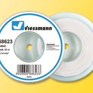 68623 Viessmann Kabel auf Abrollspule 0,14 mm², weiß, 25 m
