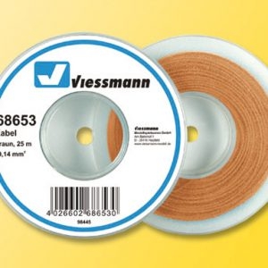 68653 Viessmann Kabel auf Abrollspule 0,14 mm², braun, 25 m