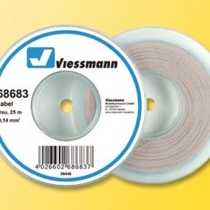 68683 Viessmann Kabel auf Abrollspule 0,14 mm², grau, 25 m