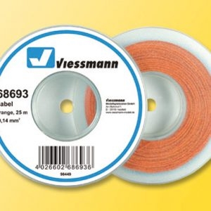 68693 Viessmann Kabel auf Abrollspule 0,14 mm², orange, 25 m
