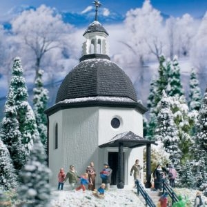 42412 Vollmer H0 Stille-Nacht-Gedächtniskapelle mit LED- Beleuchtung und Kunstschnee, Funktionsbausatz