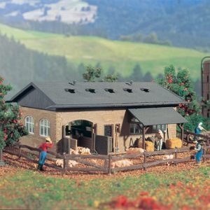 43740 Vollmer H0 Schweinestall mit Schweinen und Zaun