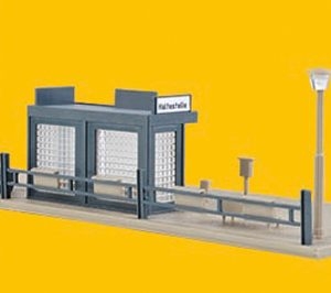45154 Vollmer H0 Bushaltestelle mit LED-Beleuchtung, Funktionsbausatz