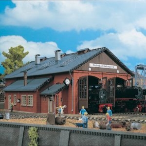 45753 Vollmer H0 Lokschuppen mit Türschließvorrichtung, zweiständig