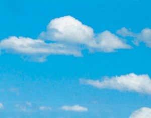 46112 Vollmer Hintergrundkulisse Wolken, dreiteilig, L 266 x B 48 cm