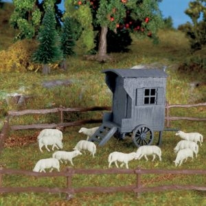 47717 Vollmer N Schäferwagen mit Schafherde