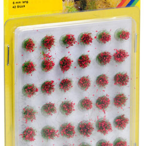 7035 Noch Grasbüschel Mini-Set blühend rot, 42 Stück, 6 mm