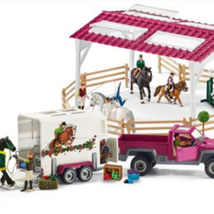 42403 Schleich RUITERSCHOOL, PICK-UP EN TRAILER
