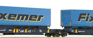 76434 Roco T2000 Wascosa Doppeltaschenwagen mit LKW-Fixemer-Auflieger