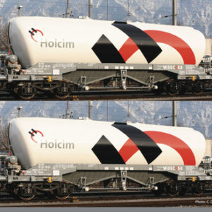 76138 Roco 2er Set Silowagen Holcim Wasco