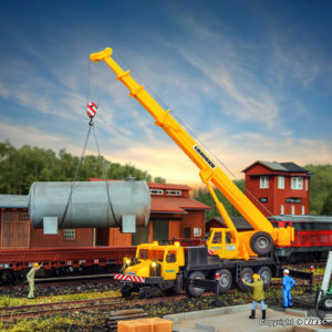 10558 Kibri H0 Zweiwege Mobilkran LTM 1050-4 GleisBau mit LED- Beleuchtung, Funktionsbausatz **Auslauf**