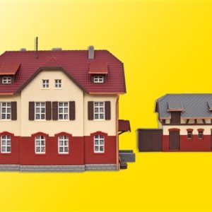 37112 Kibri N Eisenbahnergebäude mit Nebengebäude inkl. Hausbeleuchtungs-Startset